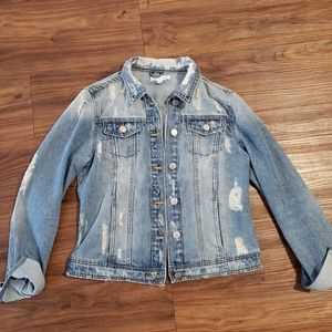 DownEast Distressed Jean Jacket XS